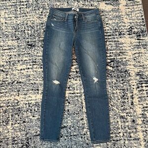 PAIGE Blue Skinny Jeans with Distressed Detailing